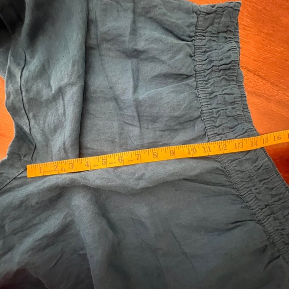 Anthropologie Linen Extra Wide Leg Lounge Pants XL NWT Boho Earthy Beach Blue - Picture 11 of 13